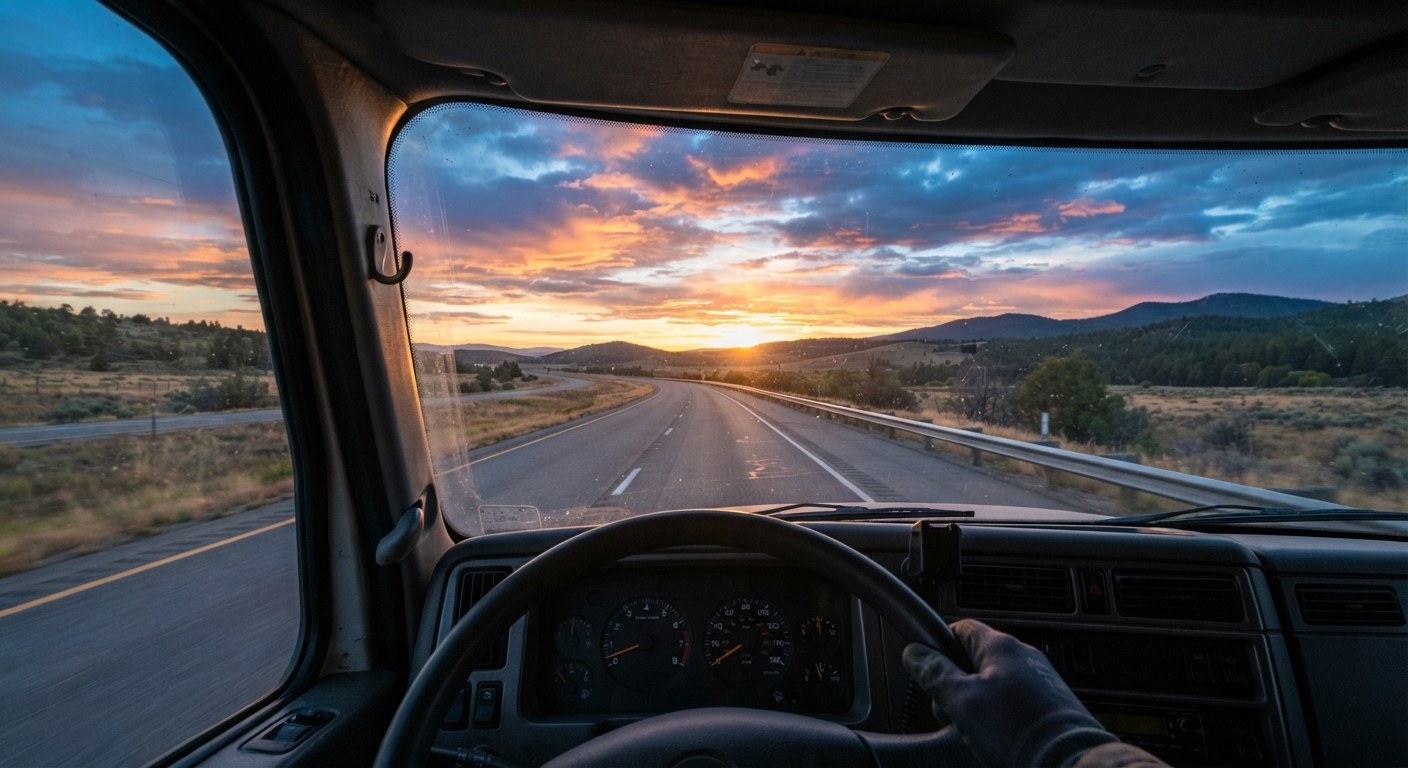 A professional truck driver beside a tractor