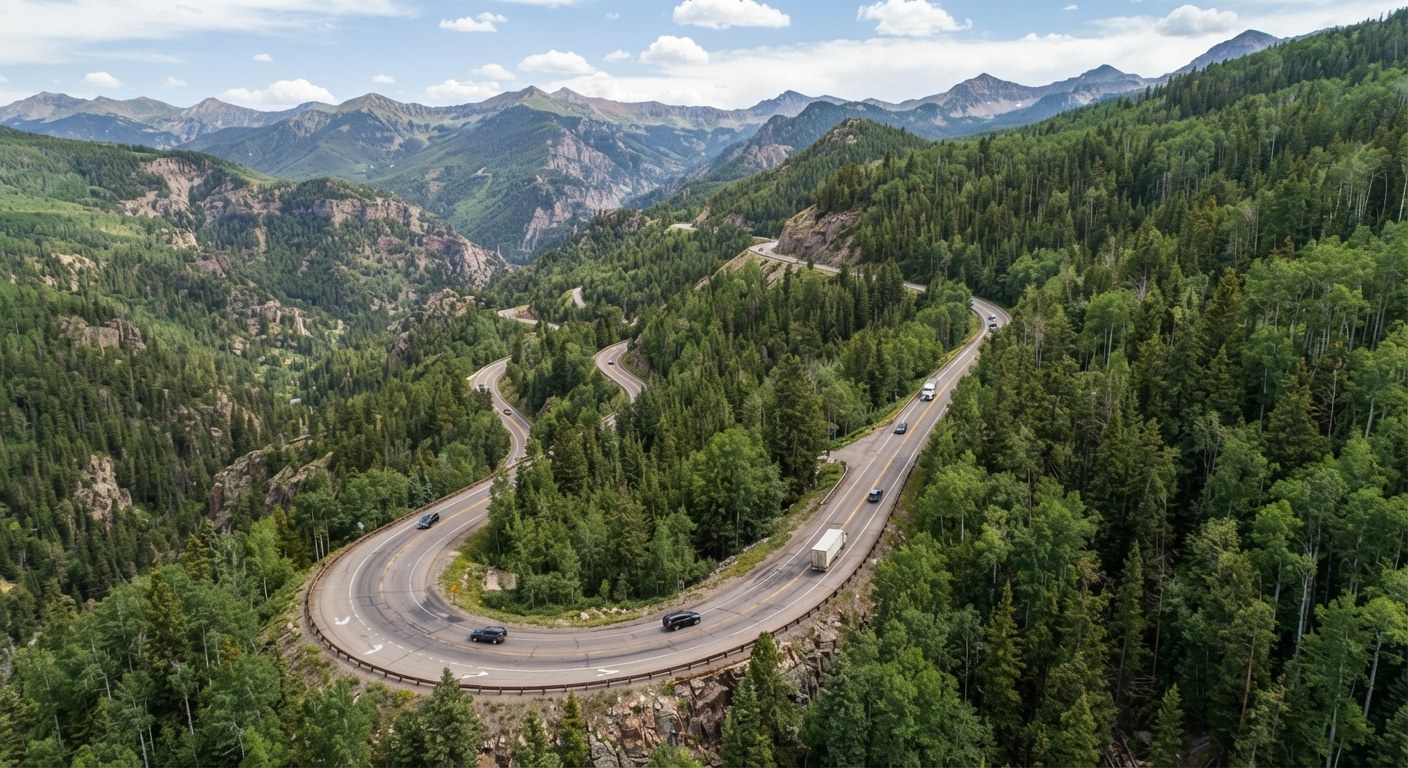 Highway through open country